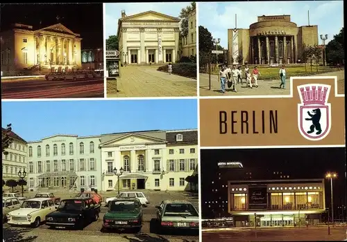 Ak Berlin Mitte, Deutsche Staatsoper, Maxim-Gorki-Theater, Volksbühne, Deutsches Theater