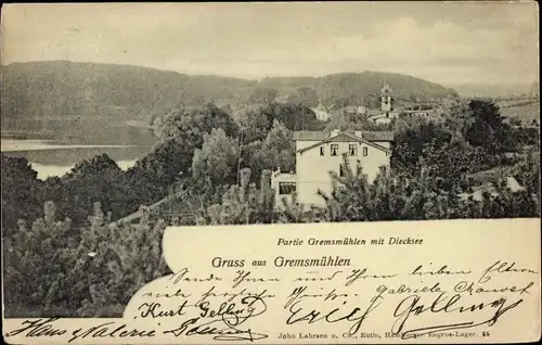 Ak Gremsmühlen Malente in Ostholstein, Blick über den Ort, Dieksee