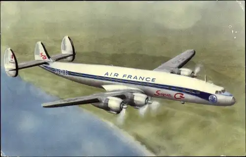 Ak Französisches Passagierflugzeug, Lockheed Super G Constellation, Air France
