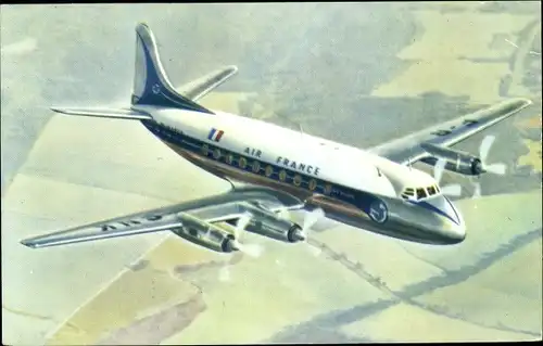 Ak Französisches Passagierflugzeug, Air France, Vickers Viscount