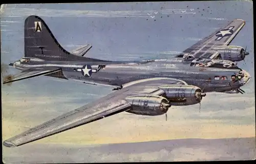 Künstler Ak Petit, L., Amerikanisches Kampfflugzeug, Boeing B-17 Flying Fortress