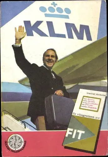 Ak Niederländisches Passagierflugzeug KLM, Goldener Preiskompass