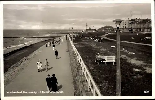 Ak Nordseebad Norderney Ostfriesland, Strandpromenade