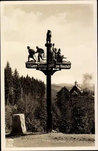 Ak Bärental Feldberg im Schwarzwald, Wegweiser