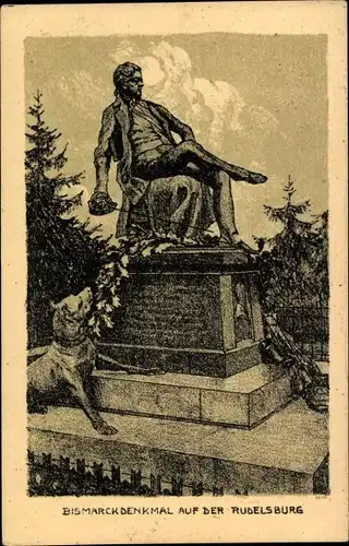 Ak Bad Kösen Naumburg an der Saale, Bismarckdenkmal auf der Rudelsburg