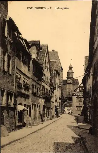 Ak Rothenburg ob der Tauber Mittelfranken, Hafengasse