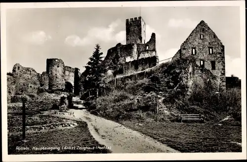 Ak Rötteln Haagen Lörrach in Baden, Burgruine Rötteln, Röttler Schloss, Haupteingang, Zeughaus