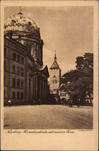 Ak Nürnberg in Mittelfranken, Herrenhauskirche, weißer Turm