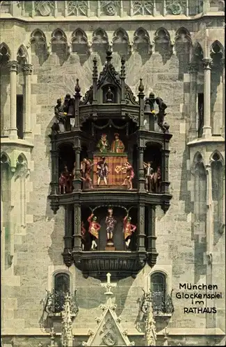 Ak München, Glockenspiel im Rathaus