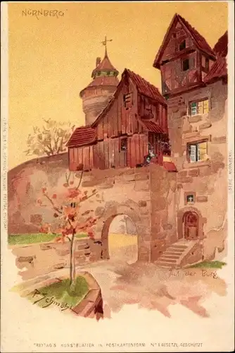Künstler Ak Schmohl, P., Nürnberg in Mittelfranken, Tor, Turm