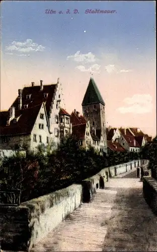 Ak Ulm an der Donau, Stadtmauer