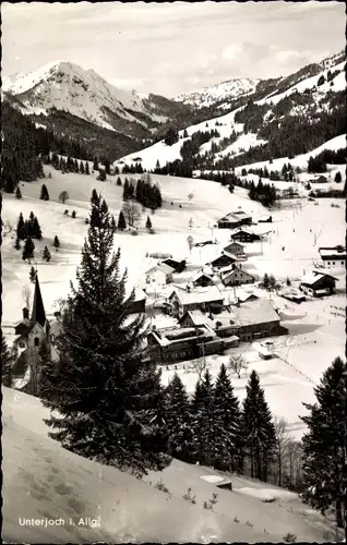 Ak Unterjoch Bad Hindelang im Oberallgäu, Panorama, Spießer, Winter