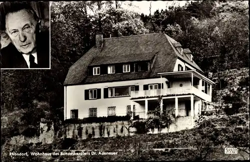 Ak Rhöndorf Bad Honnef am Rhein, Bundeskanzler Konrad Adenauer, Wohnhaus