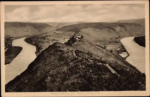 Ak Zell an der Mosel, Marienburg, Moselschleife