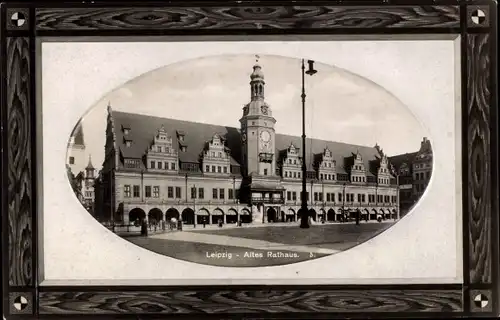 Präge Passepartout Ak Leipzig in Sachsen, Altes Rathaus