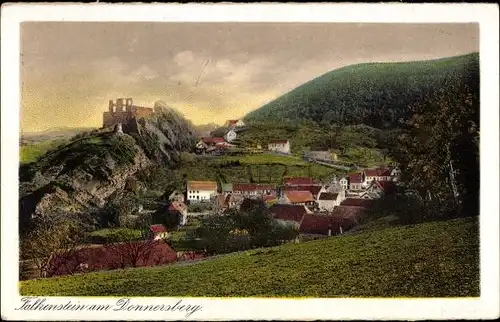 Ak Falkenstein am Donnersberg Pfalz, Gesamtansicht, Ruine