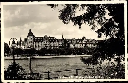 Ak Konstanz am Bodensee, Rheinausfluss, Seehotel