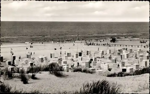 Ak Nordseebad Juist in Ostfriesland, Badeleben am Strand