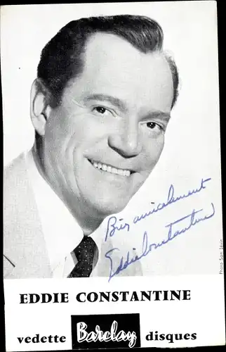 Ak Schauspieler Eddie Constantine, Portrait, Autogramm