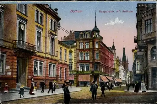 Ak Bochum im Ruhrgebiet, Bongardstraße, Rathaus