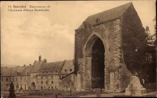 Ak Stavelot Wallonia Lüttich, Nebengebäude der ehemaligen Benediktinerabtei