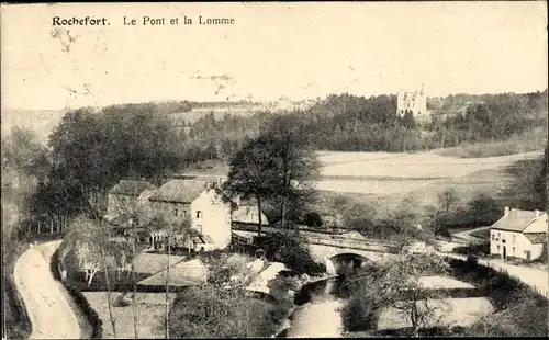 Ak Rochefort Wallonien Namur, Pont und la Lomme