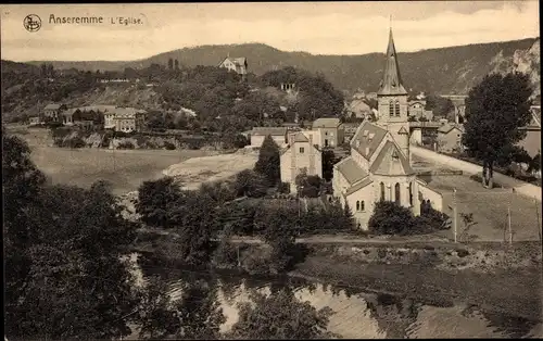 Ak Anseremme Wallonien Namur, Kirche, Panorama