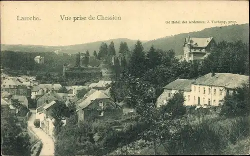 Ak Laroche La Roche en Ardennes Wallonien Luxemburg, Blick vom Chession, Hotel
