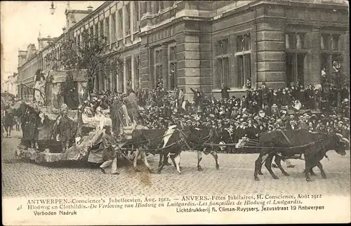 Ak Antwerpen Antwerpen Flandern, Jubiläumsfeierlichkeiten, Festwagen