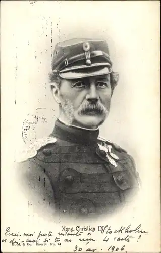 Ak König Christian IX. von Dänemark, Portrait in Uniform