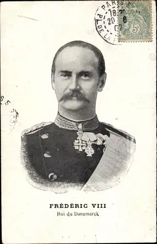Ak König Friedrich VIII. von Dänemark, Portrait in Uniform