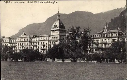 Ak Interlaken Kanton Bern Schweiz, Hotel Victoria, Jungfrau