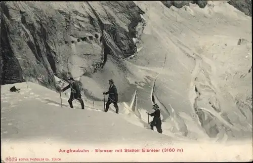 Ak Interlaken Kanton Bern Schweiz, Eismeer, Jungfraubahn