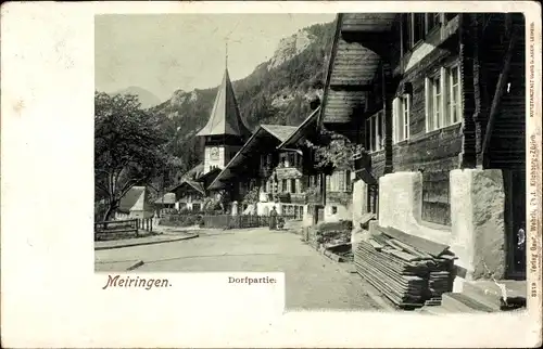 Ak Meiringen Kanton Bern Schweiz, Straßenpartie