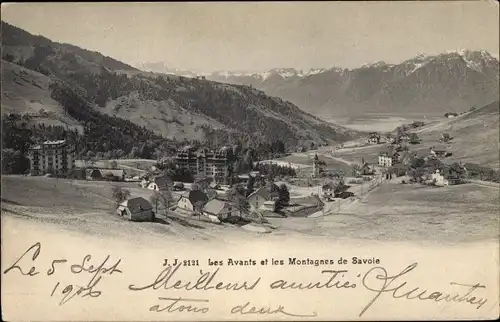 Ak Les Avants Montreux Kanton Waadt und die Berge von Savoyen