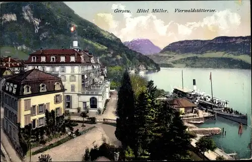 Ak Gersau Kanton Schwyz, Hotel Müller am Vierwaldstättersee