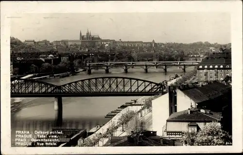 Ak Praha Prag Tschechien, Gesamtansicht, Brücken