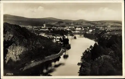 Ak Písek Pisek Südböhmen, Gesamtansicht