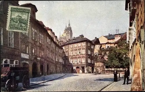 Ak Malá Strana Kleinseite Praha Prag Tschechien, Straßenpartie