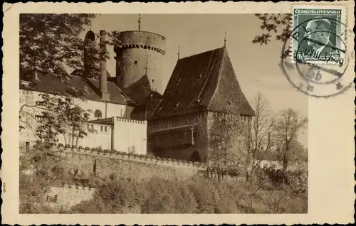 Ak Tábor Südböhmen, Burg, Turm