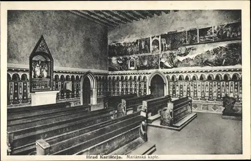 Ak Karlštejn Karlstein Mittelböhmen, Blick in die Marianska Kapelle