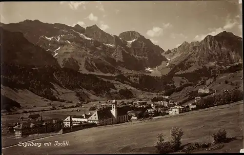 Ak Engelberg Kanton Obwalden Schweiz, Panorama vom Ort mit Juchli