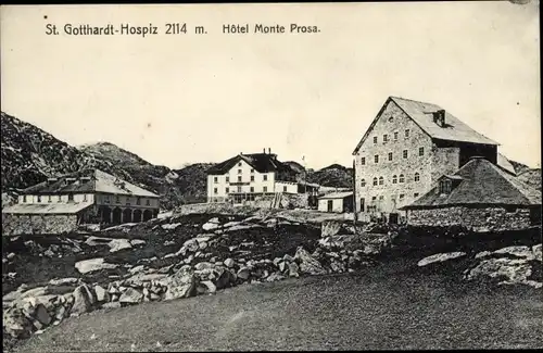 Ak Airolo Kanton Tessin Schweiz, St. Gotthard Hospiz, Hotel Monte Prosa