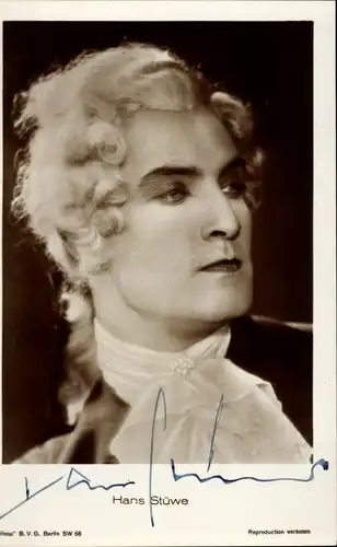 Ak Schauspieler und Opernregisseur Hans Stüwe, Portrait, Autogramm