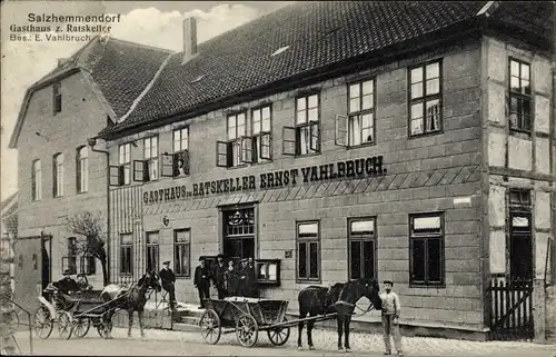 Ak Salzhemmendorf Niedersachsen, Gasthaus z. Ratskeller, Kutschen