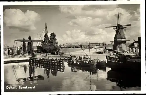 Ak Delfzijl Groningen, Eemskanaal, Emskanal, Windmühle