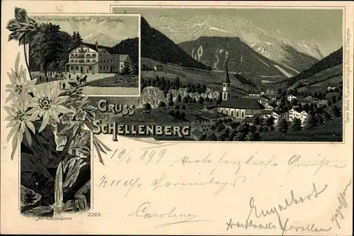 Litho Markt Schellenberg Marktschellenberg, Gasthof Zur Forelle, F. Weisenbäck, Almbachklamm