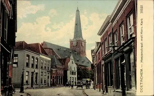 Ak Doetinchem Gelderland, Heezenstraat, Herv. Kirche