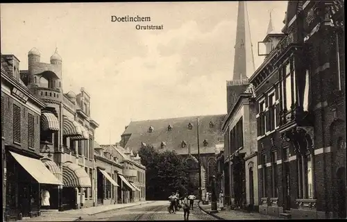Ak Doetinchem Gelderland, Grutstraat, Kirche