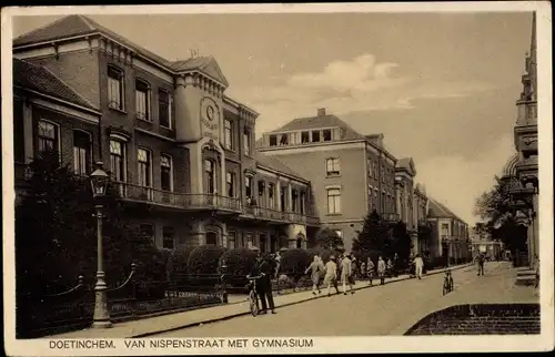 Ak Doetinchem Gelderland, Van Nispenstraat mit Gymnasium